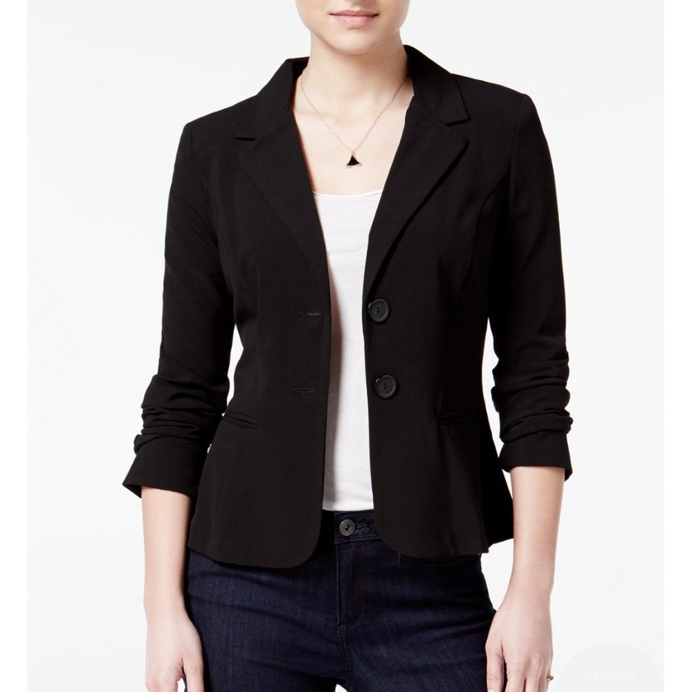 BCX Juniors' Two-Button Black Blazer